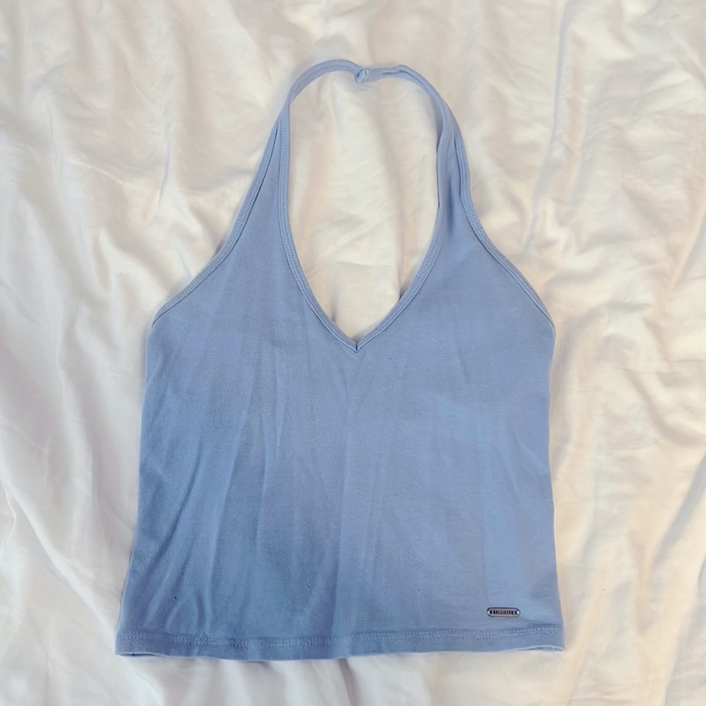 Hollister light blue halter crop top, size XS